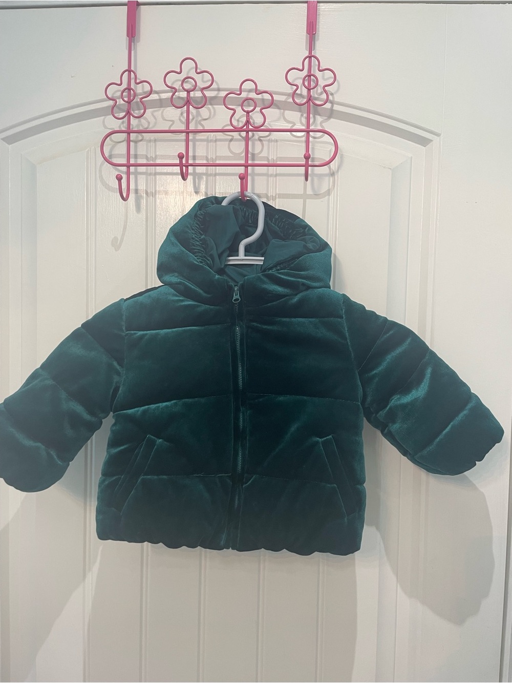 Gymboree Velvet Teal Hooded Puffer Jacket